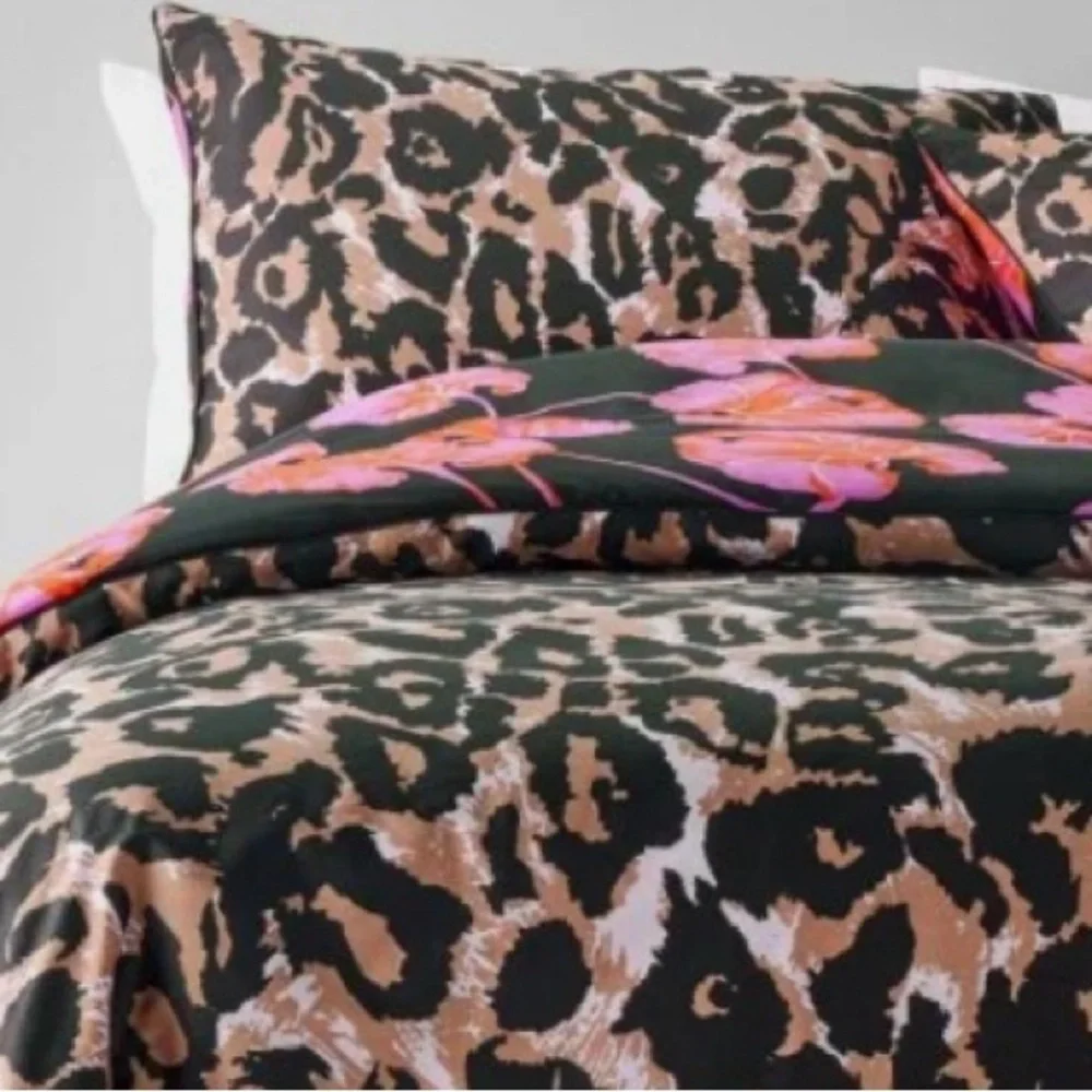 Leopard/Geranium Leaf Reversible Comforter - DVF for Target